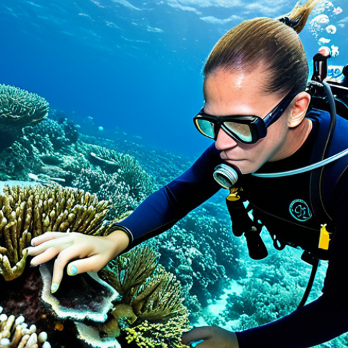 Home 21 Coral Reef Research**
"A marine biologist, fully clothed in professional diving gear, examining a vibrant coral reef in the Marshall Islands. Clear turquoise water, diverse fish species, scientific equipment visible. Safe for work, appropriate content, professional, perfect anatomy, well-formed hands, natural pose, underwater photography, high quality, modest clothing, family-friendly."
**
