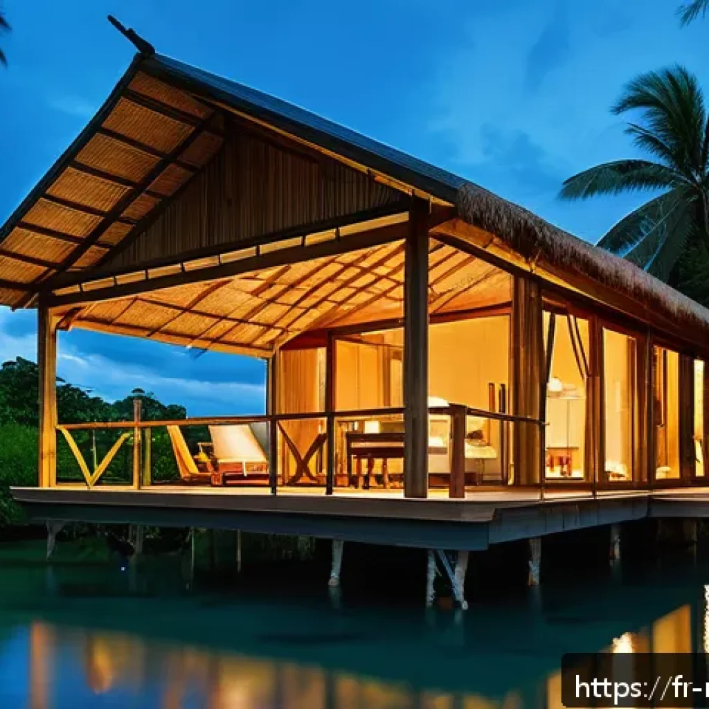 마셜 제도 호텔 및 숙소 추천 - A serene eco-lodge nestled in the lush tropical vegetation of the Marshall Islands, featuring sustai...